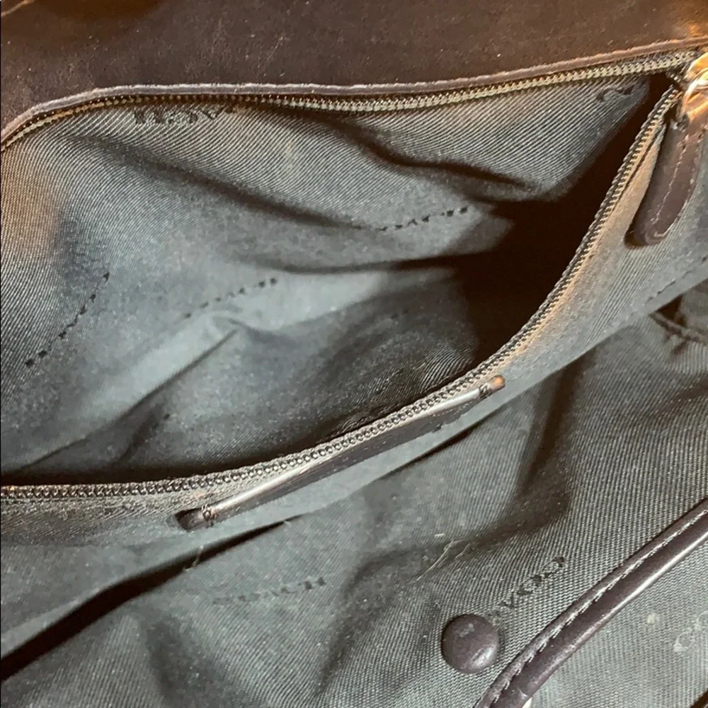 Coach leather gunmetal pocketbook EUC no strap